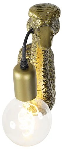 Винтидж стенен аплик месинг - Animal Camel Bird