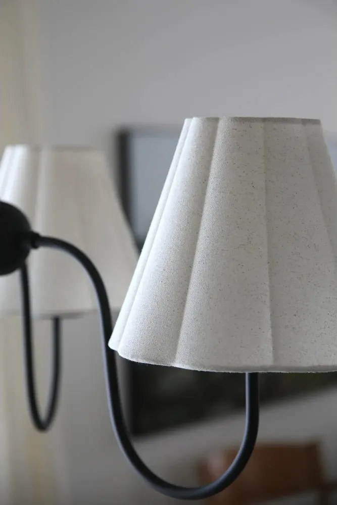 Бежово метално висящо осветително тяло с текстилен абажур Veya – Markslöjd