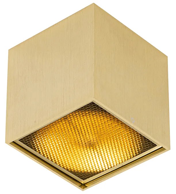 Дизайнерски повърхностно монтиран прожектор златен GU10 111mm - Box Honey