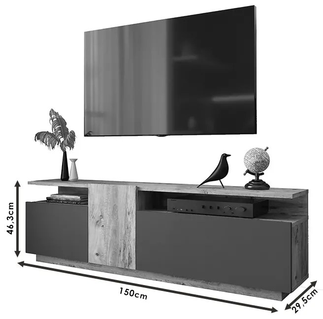 ТВ шкаф Елана 176-000054 цвят сонома-антрацит