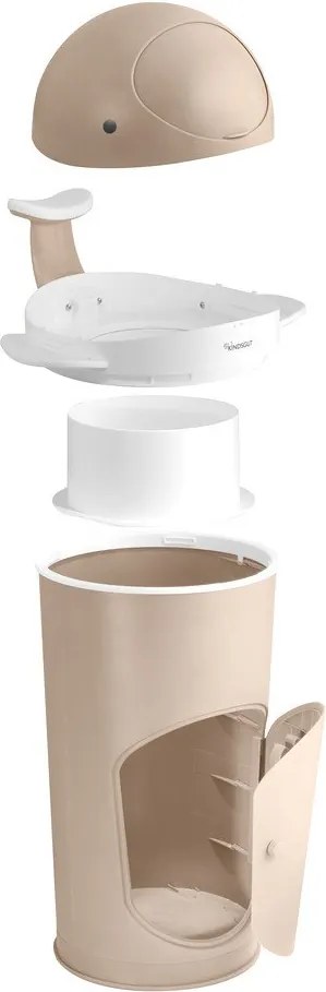 Бежово пластмасово кошче за пелени 25 l Whale – Kindsgut