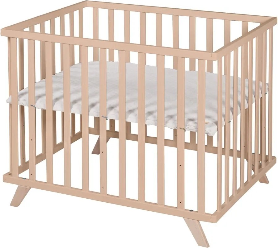 Кошара за игра от масивен бук с регулируема височина 75x100 cm в естествен цвят Lil Planet – Roba