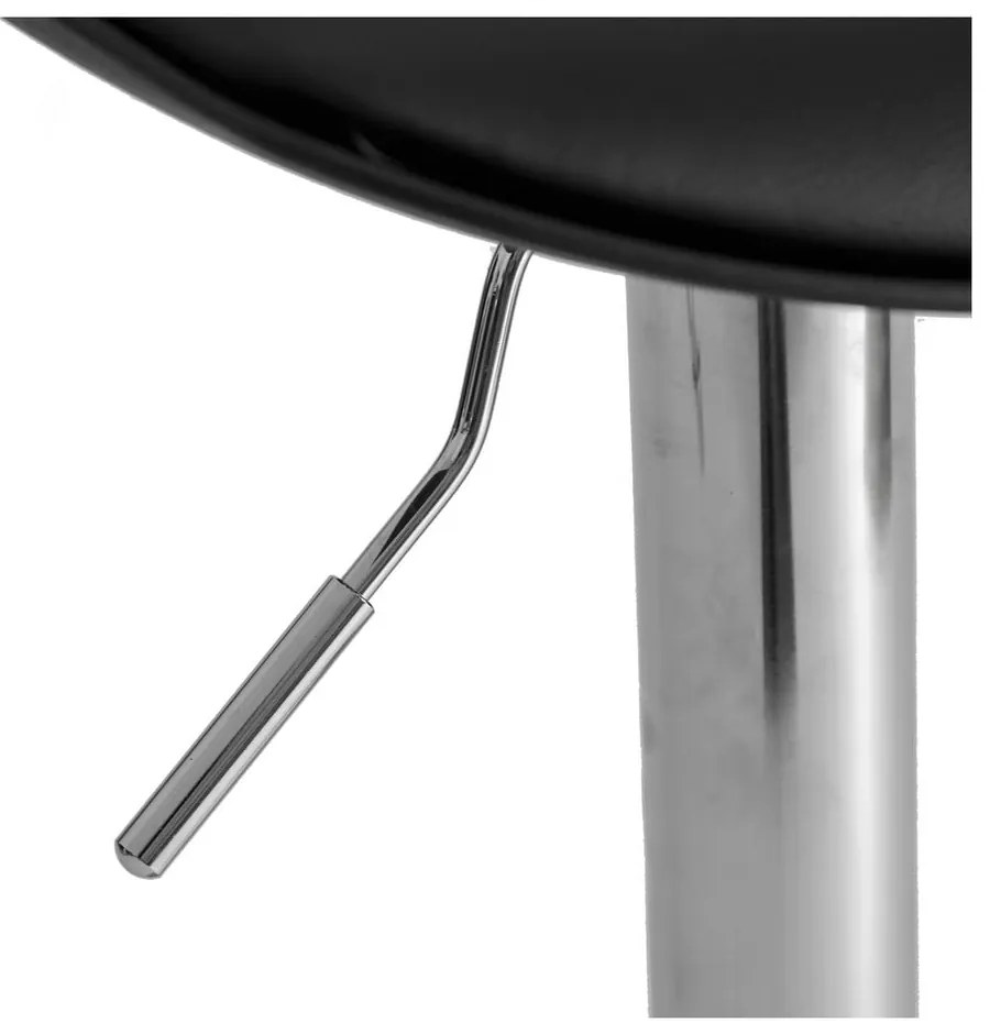 Черни бар столове в комплект от 2 бр. с регулируема височина от имитация на кожа (височина на седалката 56,5 cm) – Casa Selección