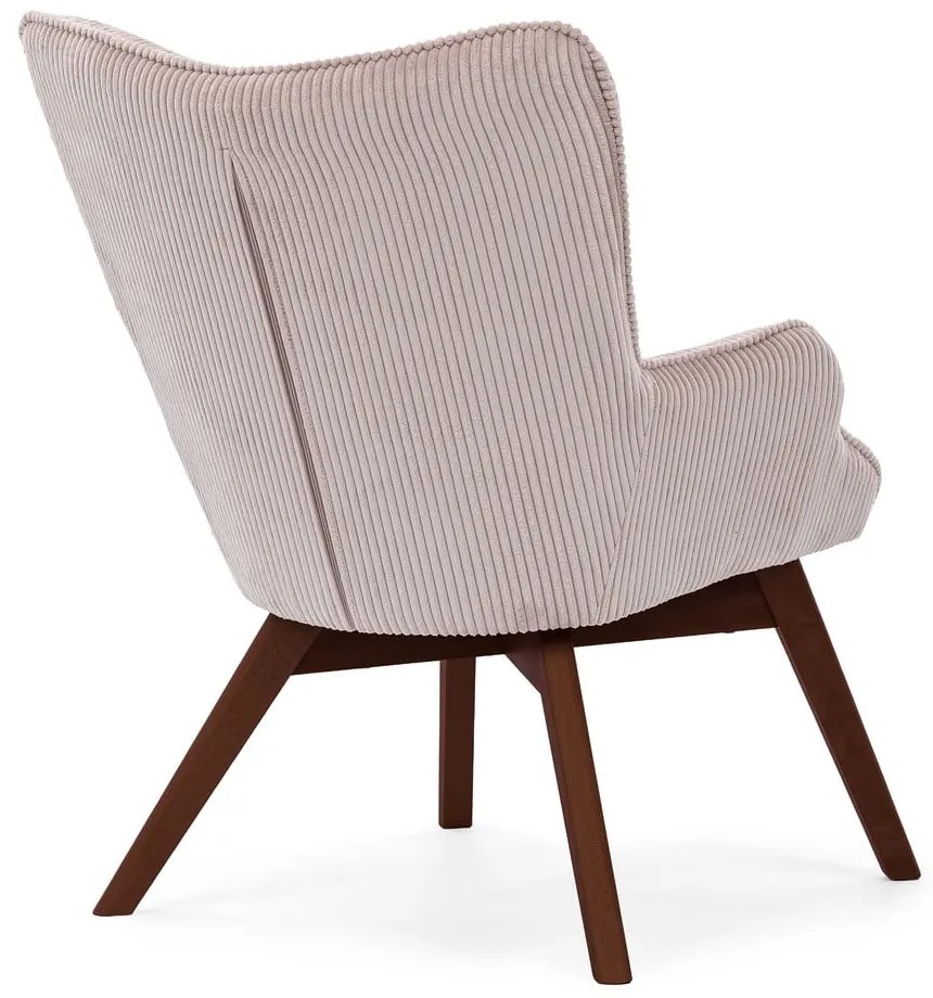 Светлорозово кресло от рипсено кадифе Niko – Ropez