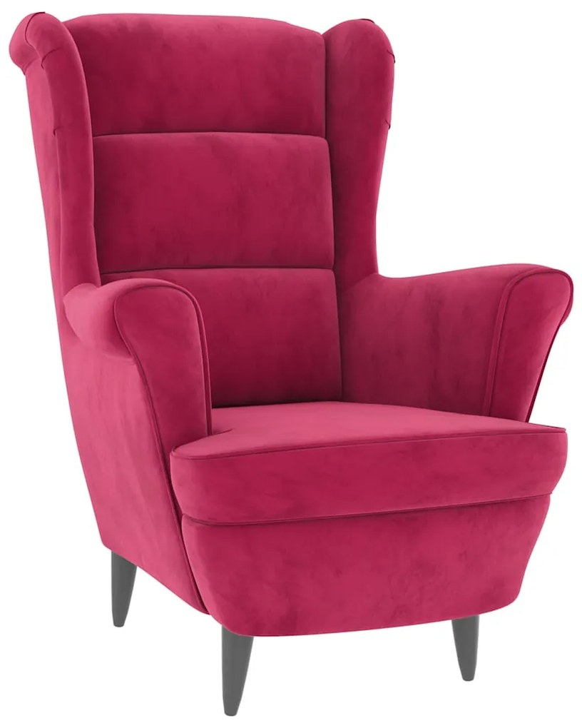 324064 vidaXL Фотьойл, виненочервен, кадифе