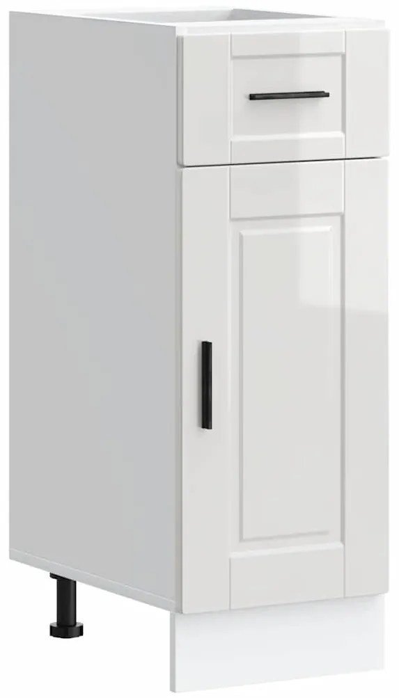 853939 vidaXL Кухненски шкаф Porto, бял гланц, инженерно дърво