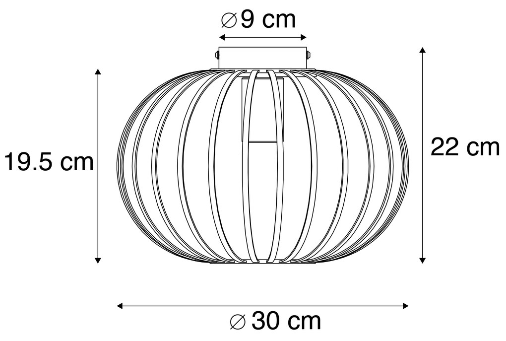 Дизайнерски таванна лампа месинг 30 см - Johanna