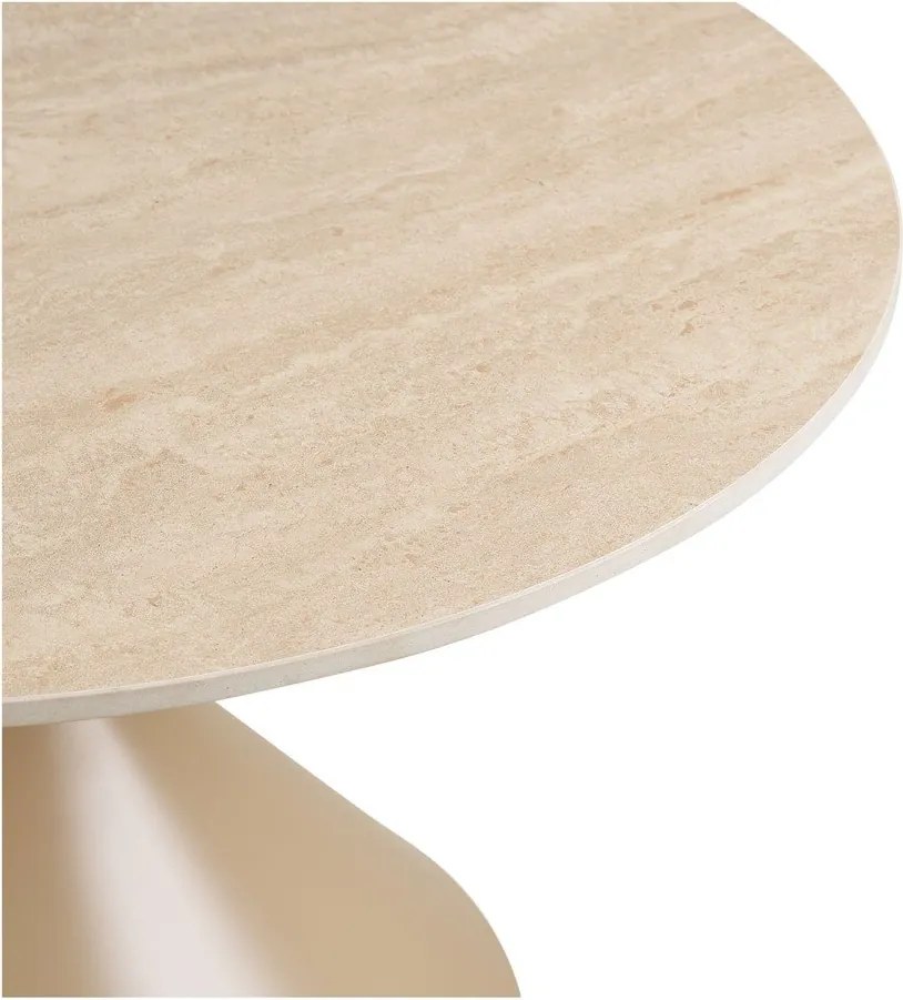 Бежова кръгла масичка за кафе с керамичен плот ø 70 cm Annecy – House Nordic