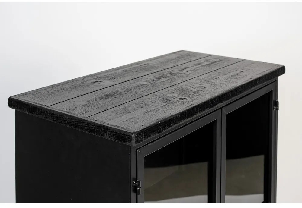 Черен метален шкаф 65x105 cm Ferre - White Label