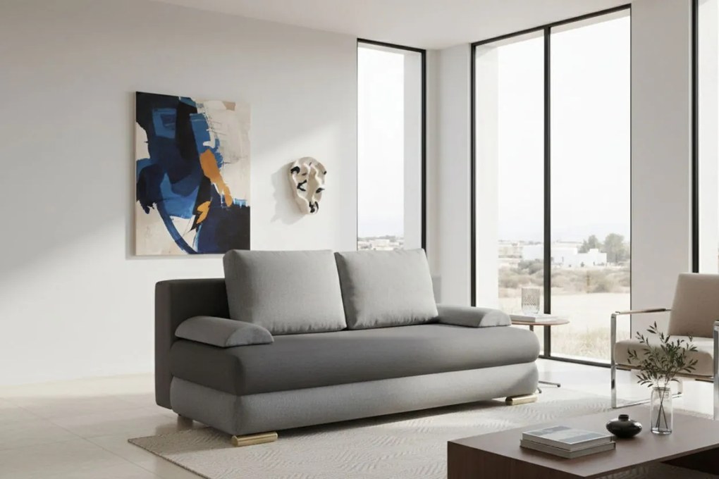 Разтегателен диван Ribod-Gray light - Gray Dark