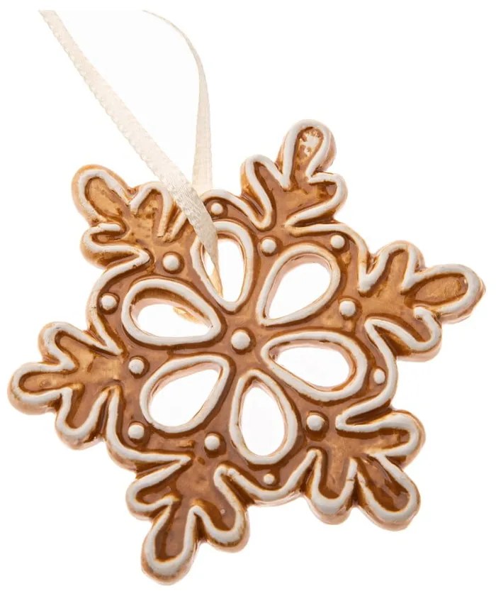 Керамична Коледна украса ø 6 cm Gingerbread Flake – Dakls