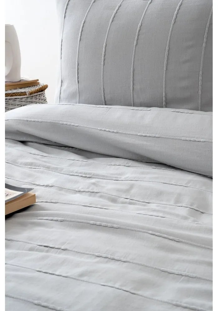 Сив памучен комплект шалте и калъфки за възглавници 210x220 cm Sedef – Mijolnir