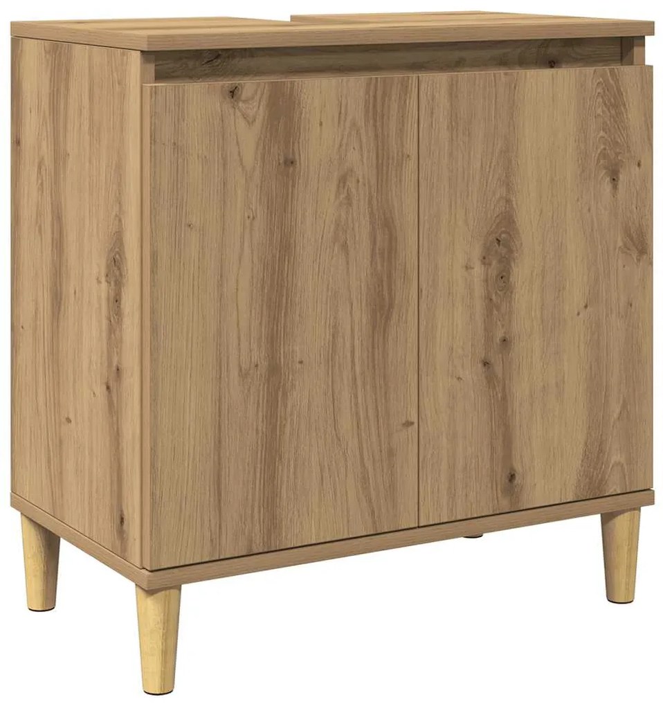 857115 vidaXL Шкаф за мивка Artisan Oak 58x33x60 cm Инженерна дървесина