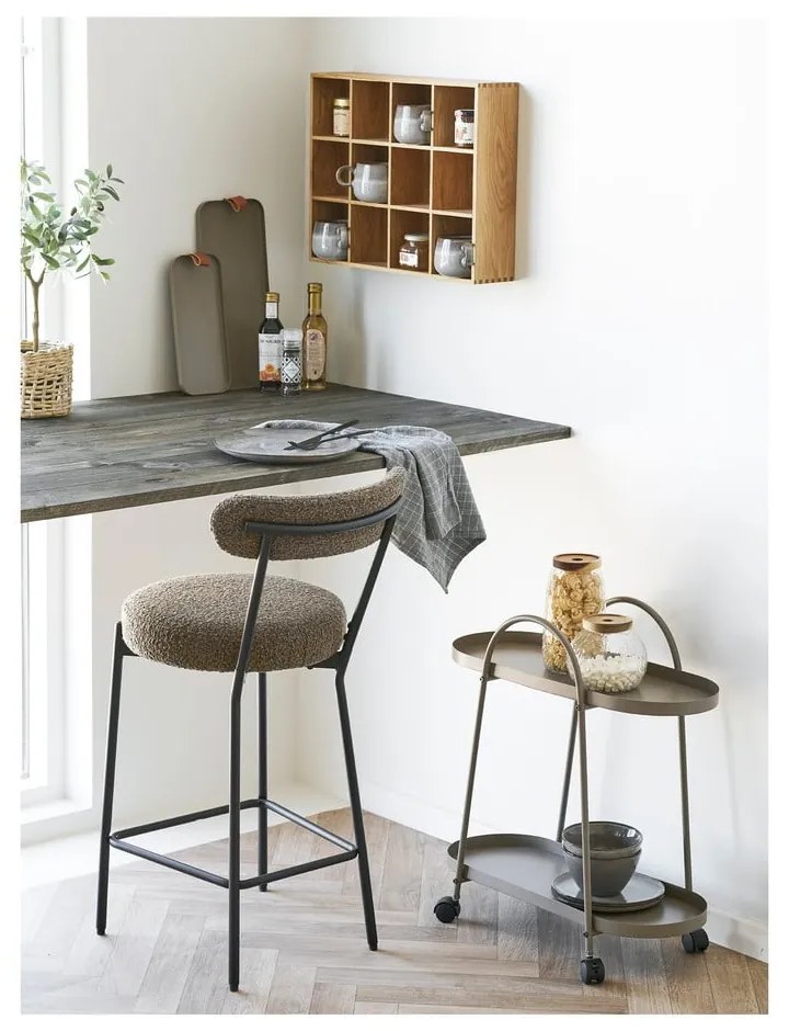 На няколко нива стенен рафт от декор от дъб в естествен цвят 11 cm Soria – House Nordic