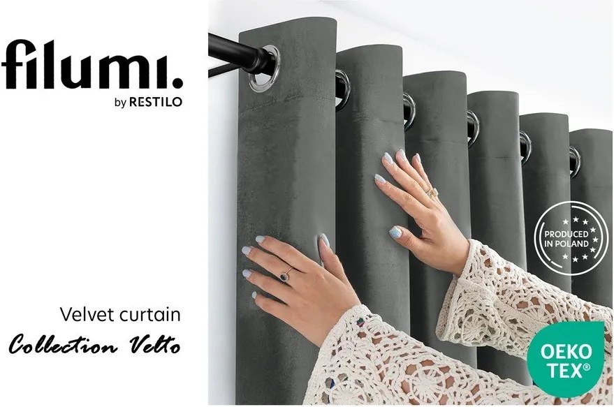 Тъмносива затъмняваща завеса 400x175 cm Velto – Filumi