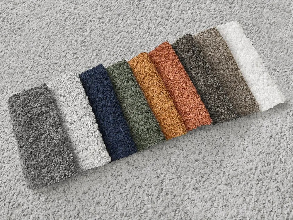 Светлосив сгъваем/с място за съхранение ъглов диван от прежда с примки от букле (десен ъгъл) Montaigne – Bobochic Paris