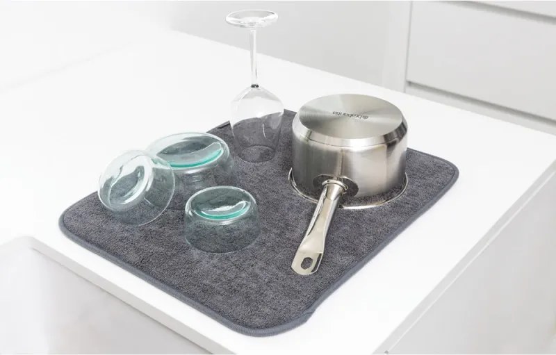 Микрофибърна подложка за съдове Brabantia SinkSide 1000215, 40x47 см, Полиестер, Тъмносив
