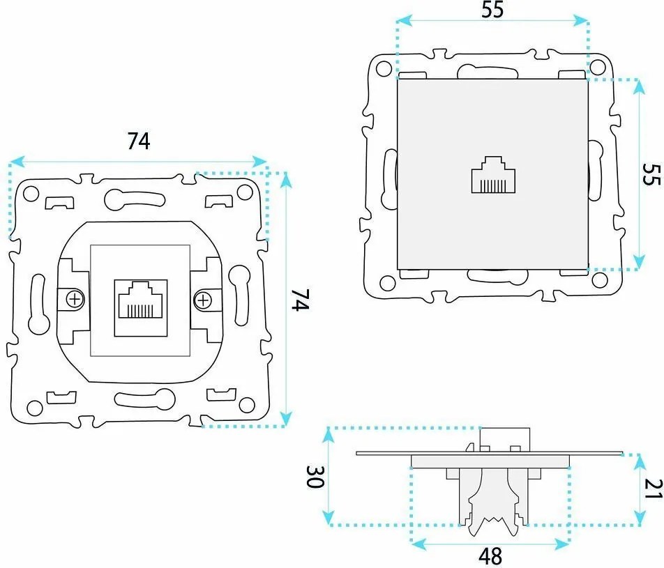 Розетка RJ45 с Рамка OSTE JNH010-S BEIGE