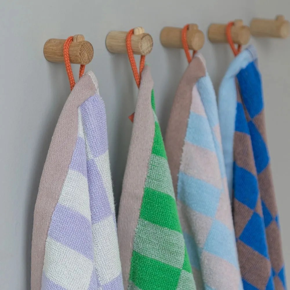 Светложълто-лилава кърпа за баня от органичен памук 70x133 cm Retro - Mette Ditmer Denmark