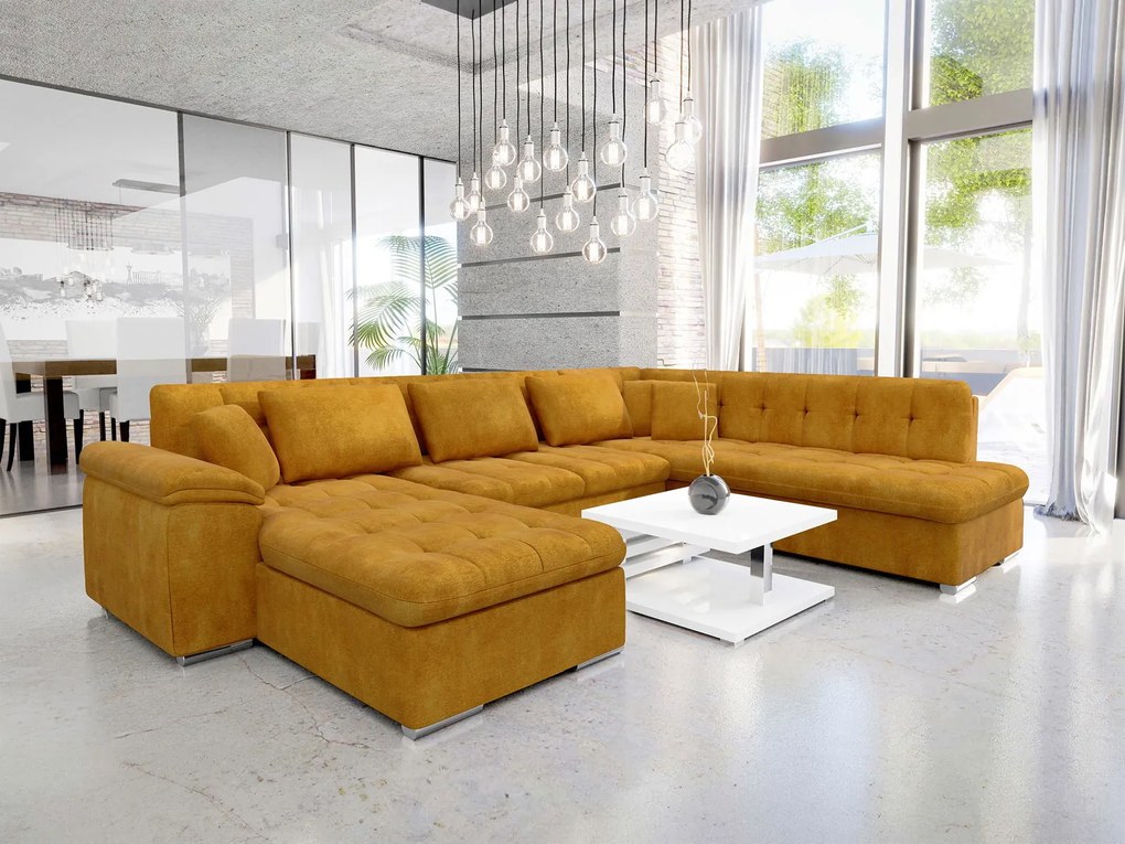 Ъглов диван Niko-горчица-ляв