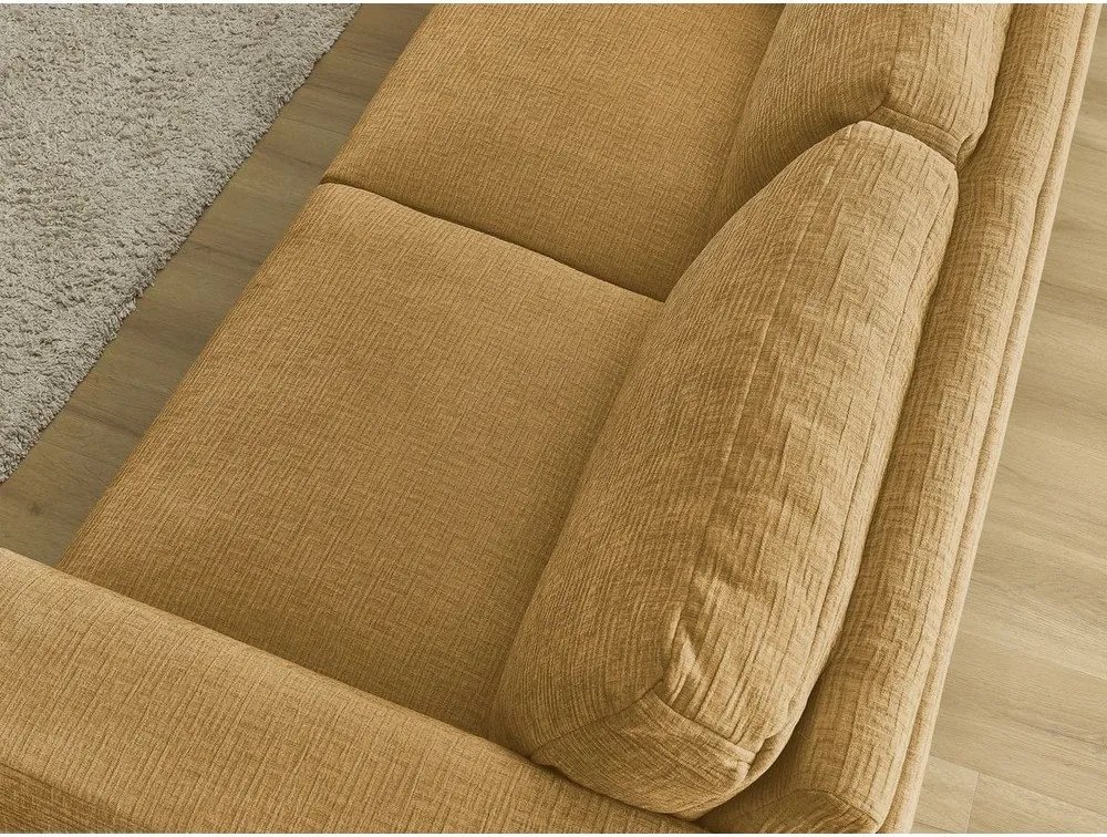 Шенилов диван за ежедневно спане/сгъваем в цвят горчица 220 cm Hugo – Bobochic Paris