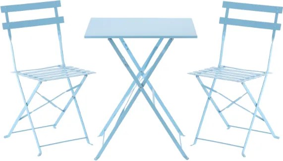 Сгъваем градински комплект, балконски комплект - маса + два стола Сив