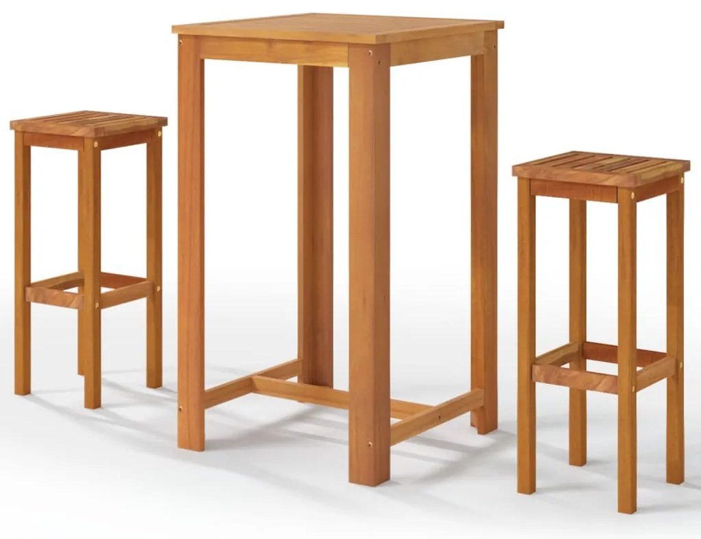 3116014 vidaXL Градински бар комплект от 3 части, акациево дърво масив