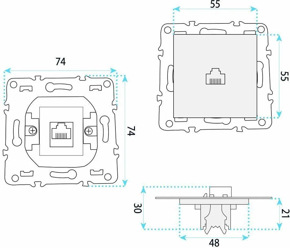 Розетка RJ45 с Рамка OSTE JNH010-S GREY
