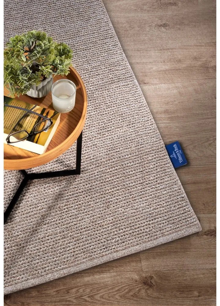 Светлокафяв ръчно изработен вълнен килим 60x90 cm Francois – Villeroy&amp;Boch