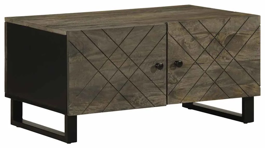 4017689 vidaXL Кафе маса, черна, 80x50x40 см, мангово дърво масив