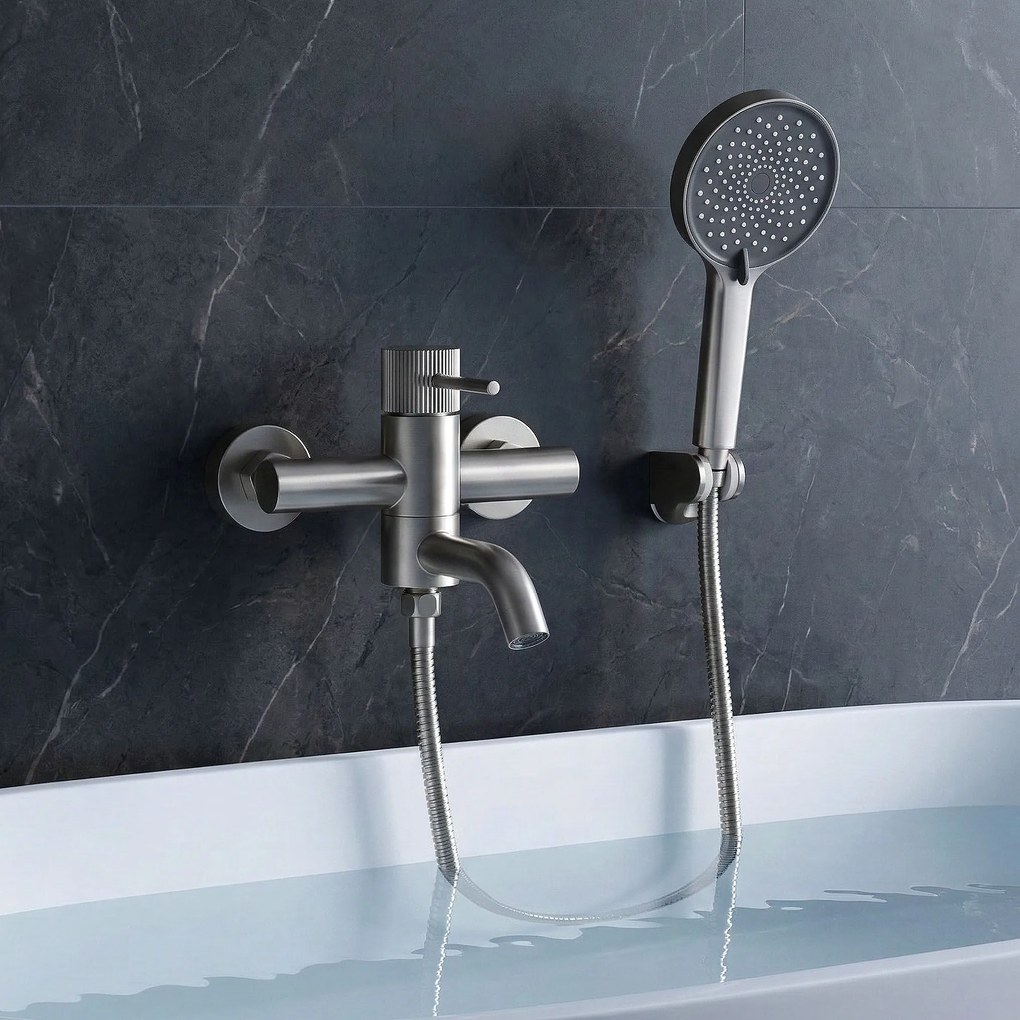 Смесител за вана Rea Lungo Stripe Brush Nickel