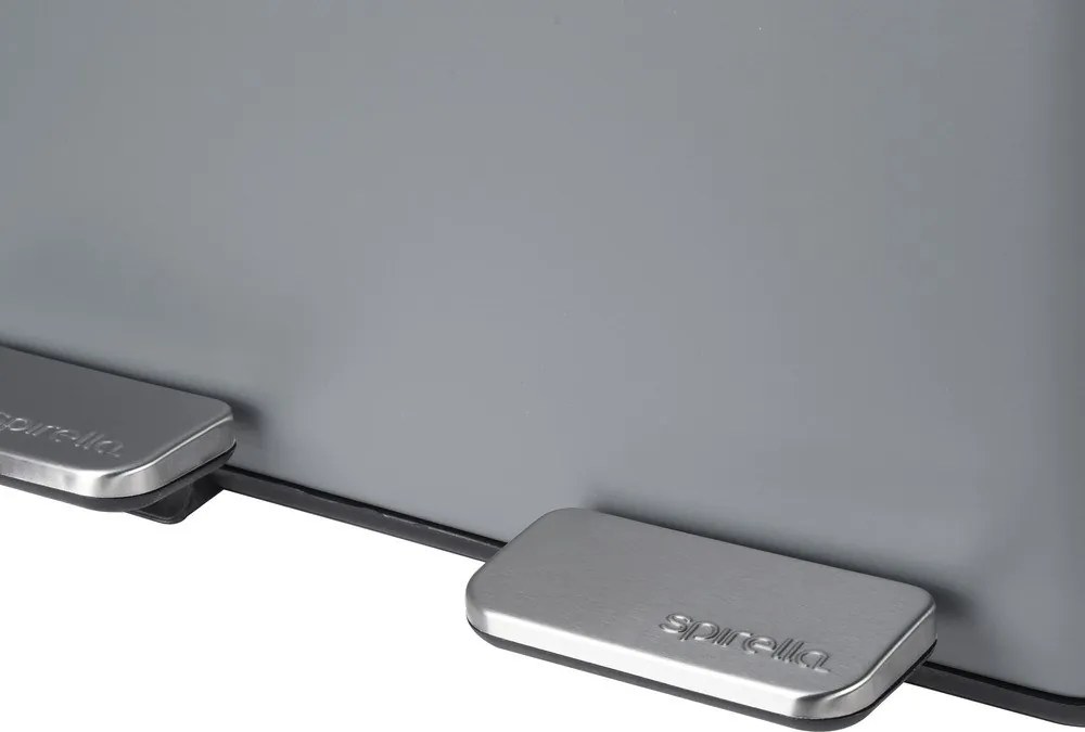 Тъмносиво стоманено кошче за боклук 2x20 l за рециклиране с педал Aliya – Spirella