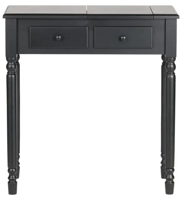 Тоалетка от борова дървесина в черен цвят Romy - WOOOD