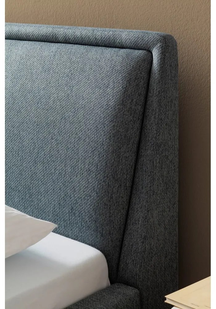 Зелено/синьо двойно легло 180x200 cm тапицирано без ламелно дъно Frieda – Meise Möbel