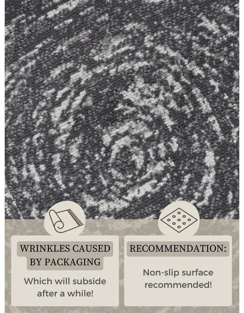 Сив кръгъл килим ø 120 cm Gloria Cavallo – Hanse Home