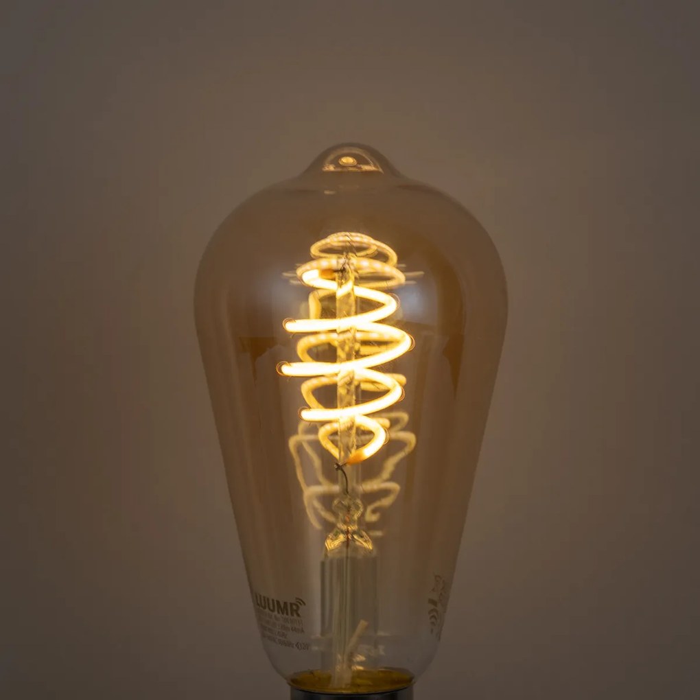 Комплект от 5 Интелигентни димируеми LED крушки E27 ST64 кехлибар 4.9W 320lm 2500K