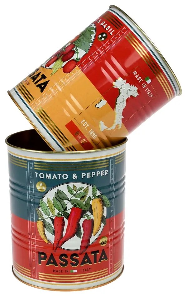 Декоративни кутии за съхранение в комплект от 2 бр. от калай ø 11x13 cm Passata – Rex London