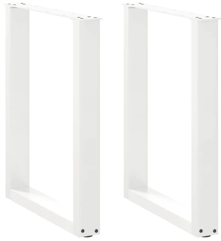 4013185 vidaXL Крака за трапезна маса, U-образни, 2 бр., бели, 70x(72-73) см, стомана