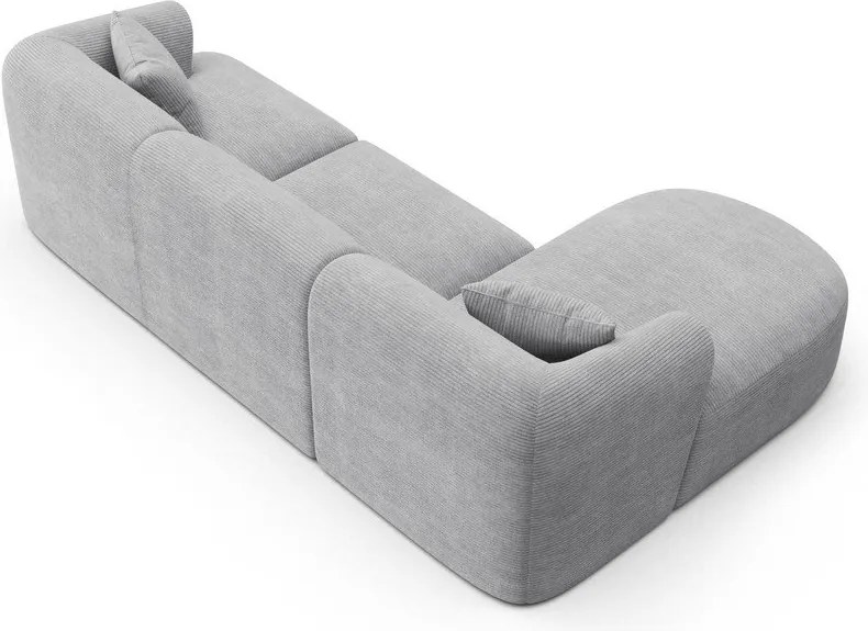 Светлосив ъглов диван от рипсено кадифе (ляв ъгъл) Campi – Cosmopolitan Design