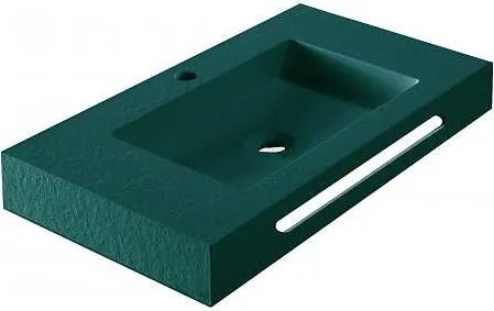 Мивка за баня " RESIN POLY MARBLE" ICC 8046DG, стенен монтаж, смола, тъмно зелен мат, 80x46см