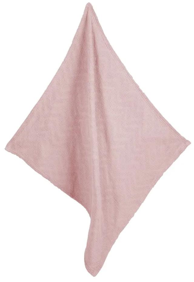 Розово плетено бебешко одеяло от органичен памук 80x80 cm Lil Planet - Roba