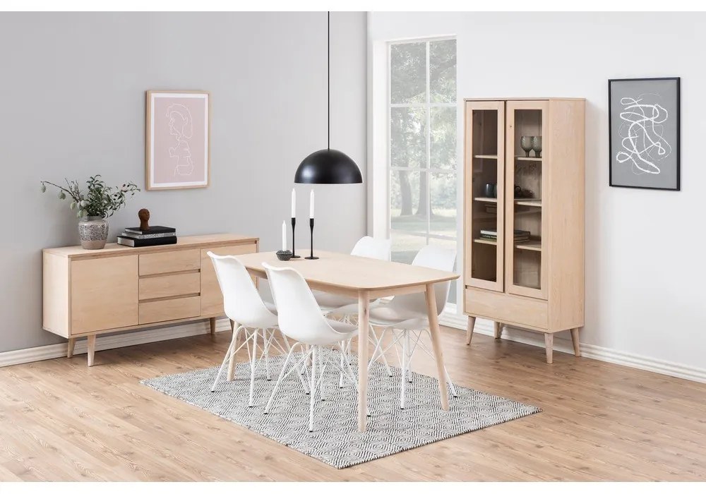 Нисък скрин от декор от дъб естествен 150x75 cm Nagano – Actona