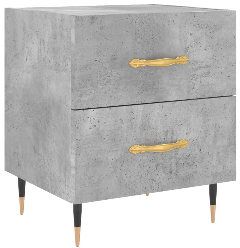 827268 vidaXL Нощно шкафче, бетонно сиво, 40x35x47,5 см, инженерно дърво