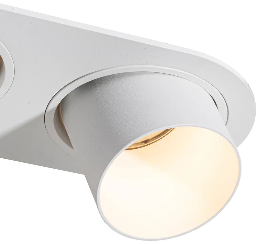 Комплект от 6 вградени спота бели GU10 50mm 2-Light - Installa