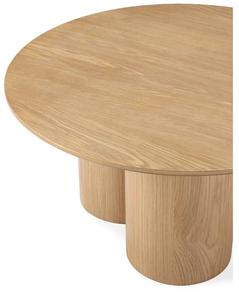 Кръгла масичка за кафе от декор от дъб в естествен цвят ø 80 cm Lua – MOME