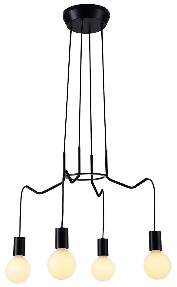 Висящ полилей BASSO 4xE27/40W/230V черен