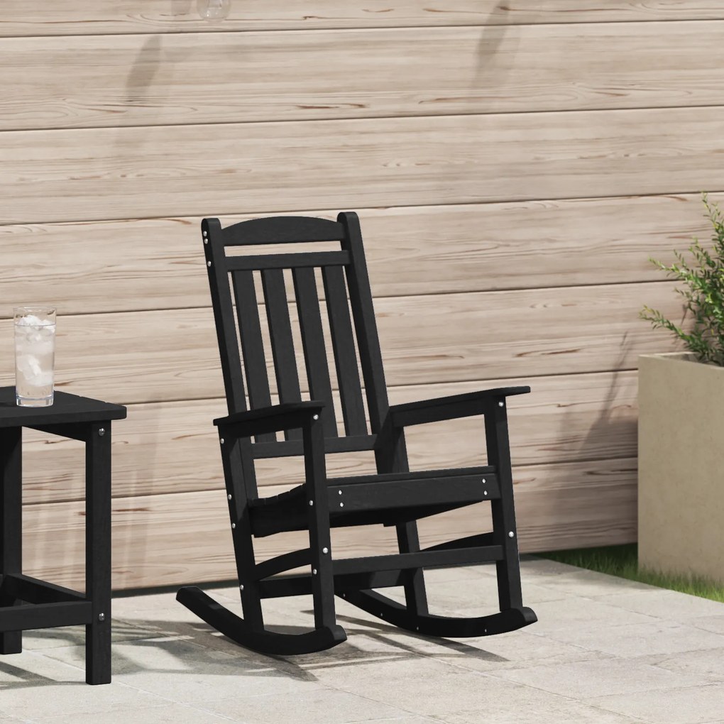 Sonata H Люлеещ се стол за градина Черен 70x92x108 см HDPE