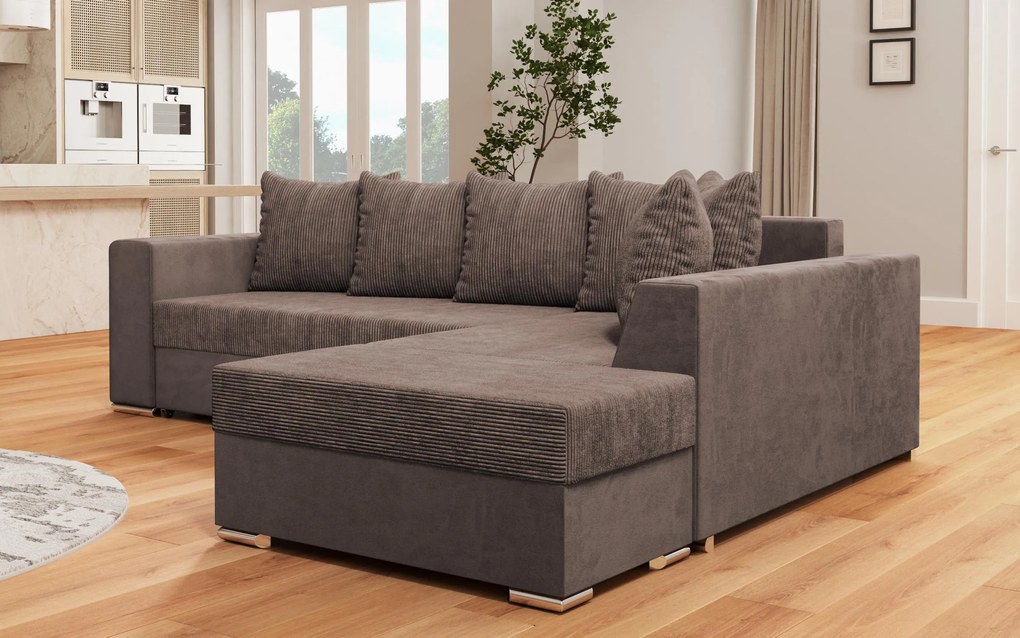 Разтегателен ъглов диван + табуретка Лондо