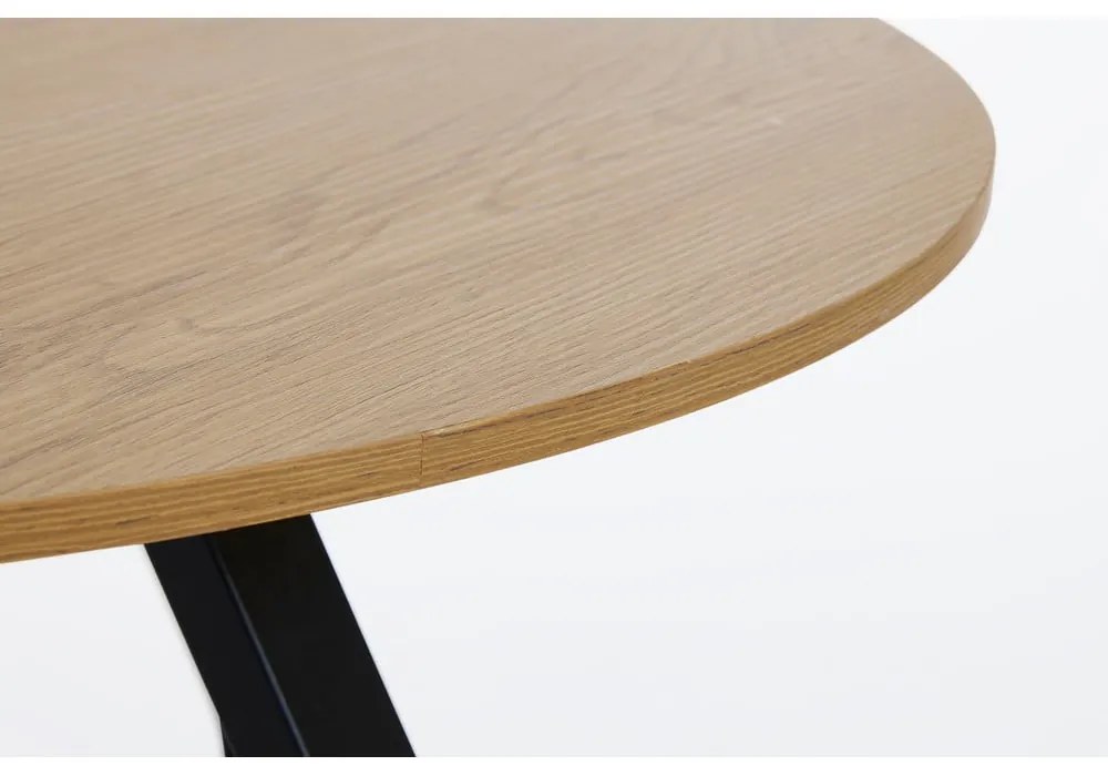 Кръгла масичка за кафе с дъбов плот в естествен цвят ø 80 cm Cesura – Unique Furniture