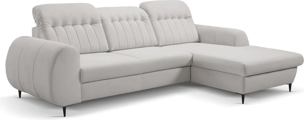 Ъглов диван Blanc-Сив-Дясно